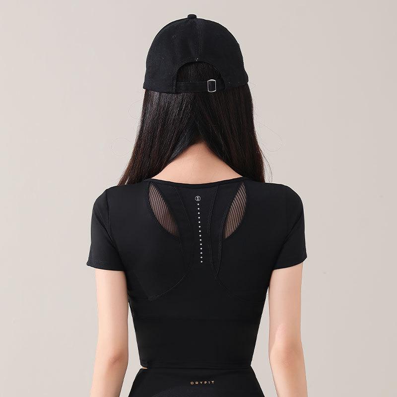 Women's Summer 2025 Tennis & Badminton Fitness Set: Yoga Short Sleeve, Running Skirt, & Chest Pad