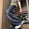 Spring, summer and autumn new high-end retro micro-horn wide-leg casual elastic jeans men's trendy MEN