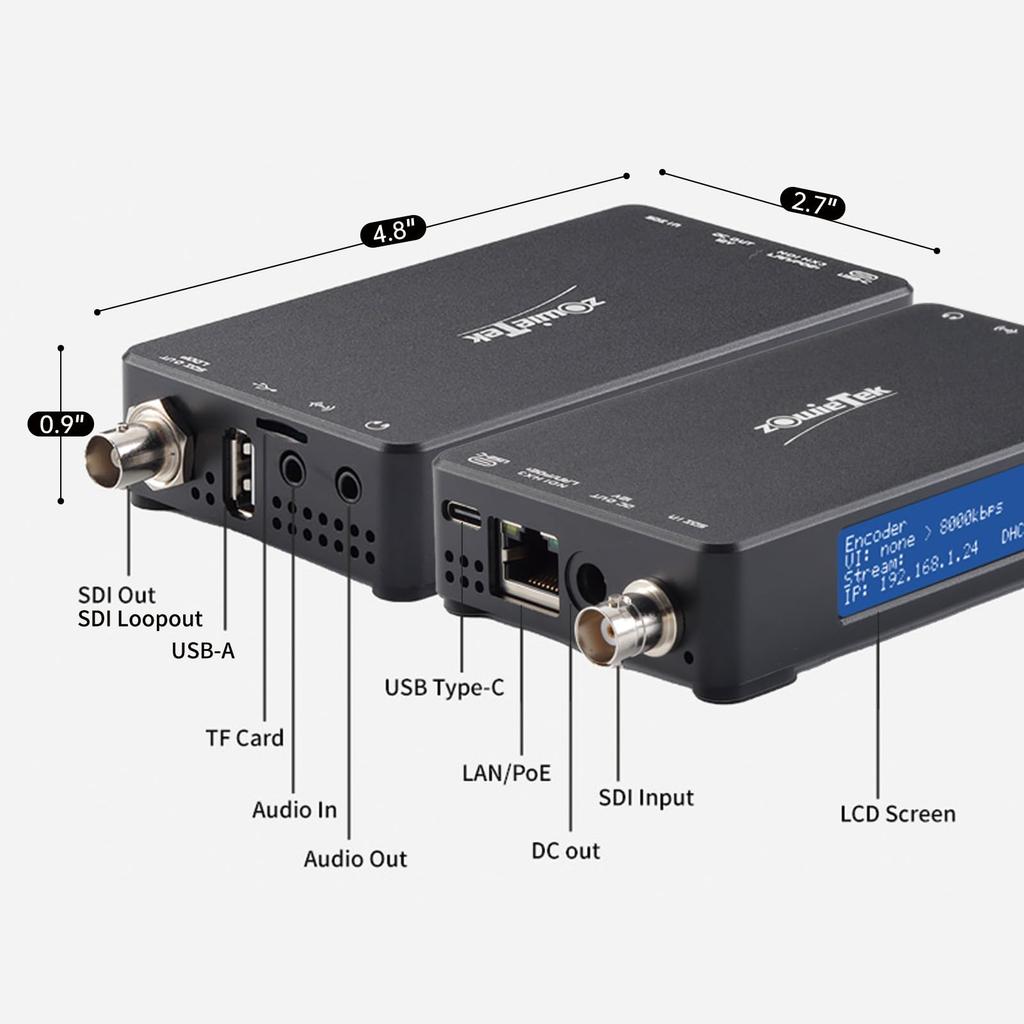 3G SDI Native NDI HX3 Video Streaming ZowieBox UVC to SDI SDI Video Capture Extender with to Standalone Live with PoE Encoder/Decoder, Converter,