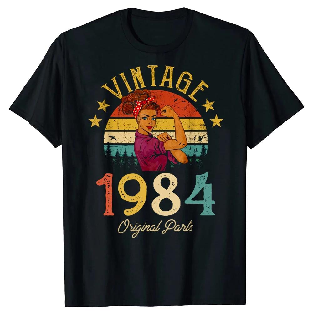 Funny 40th Birthday O Neck Shirt Fashion Print Casual Short Sleeve Male Tops Vintage 1984 Limited Edition Retro Mens TShirt