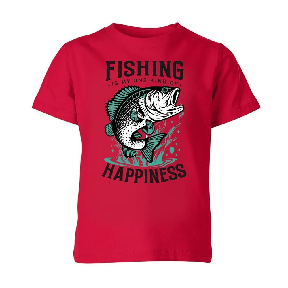 Fishing Happiness Kids Unisex T Shirt Boys Girls Funny Fish Gift Tee Boys Girls S