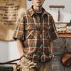 Men's Retro Plaid Short Sleeve Casual Shirt