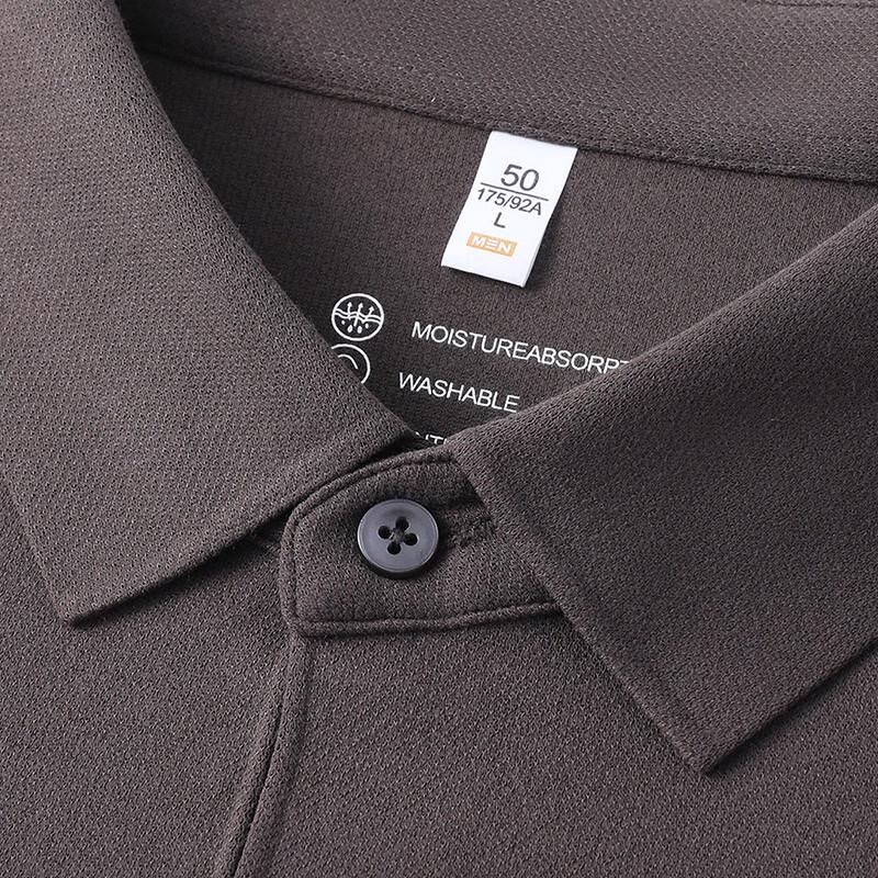Hengyuanxiang Men's Silk Blend Long Sleeve Polo T-Shirt