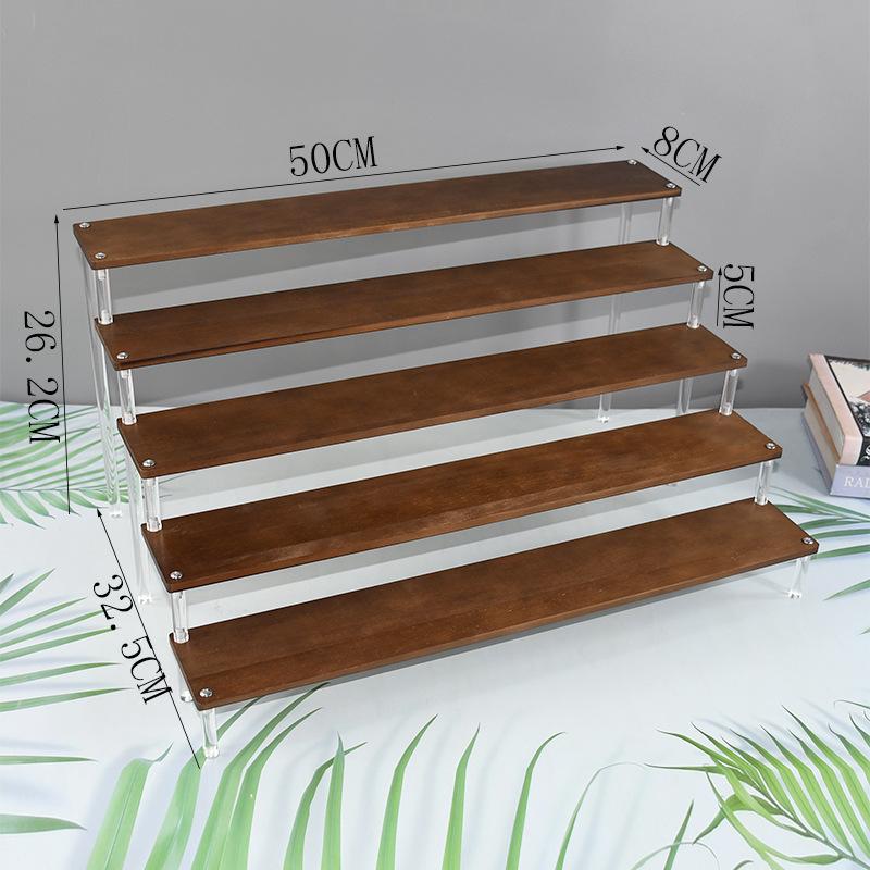Acrylic Wooden Display Riser Stand for Funko POP Figures,Earring Ring Holder Cupcake Stand,Perfume Stand Organizer Display