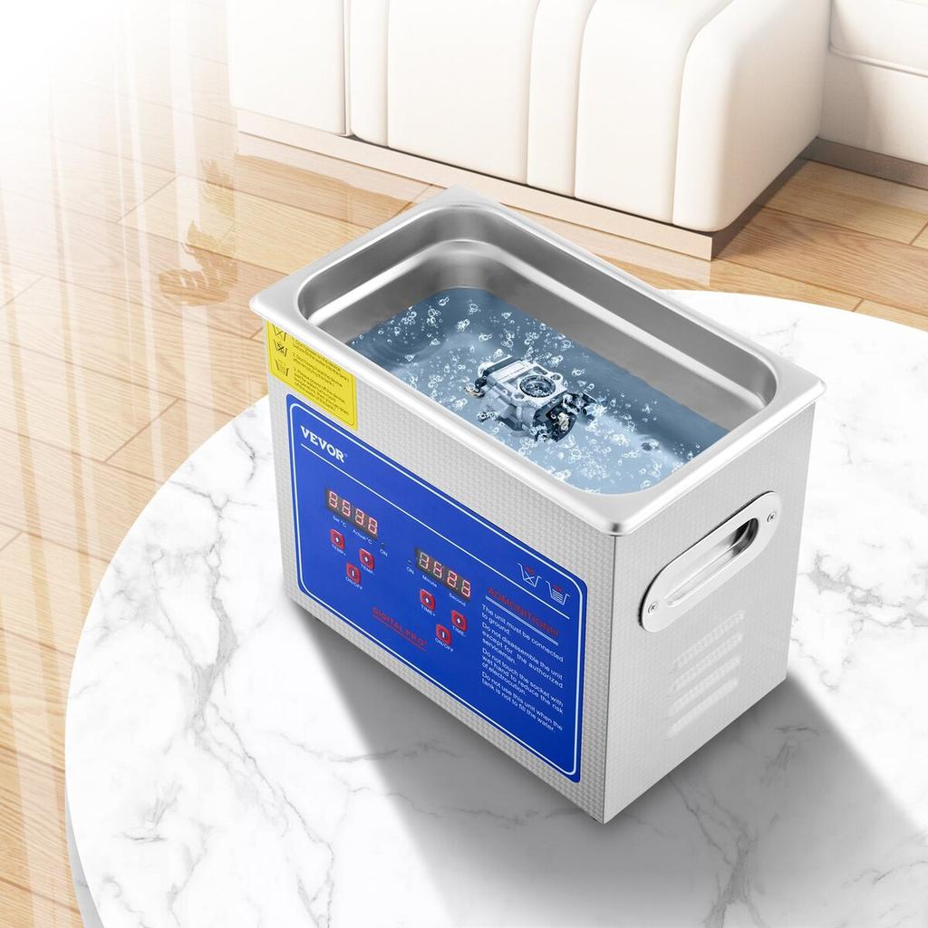 3L Ultrasonic Cleaner Machine Stainless Steel Ultrasonic Cleaning Machine Digital Heater Timer Jewelry Cleaning for Commercial Personal Home Use(3L)
