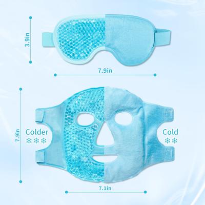 Pack de Glace pour le Visage & Masque pour les Yeux en Gel Pack de Compresse Chaude Froide Rafraîchissant Réutilisable avec Doublure Douce Outils de Beauté SPA pour le Visage pendant le Sommeil