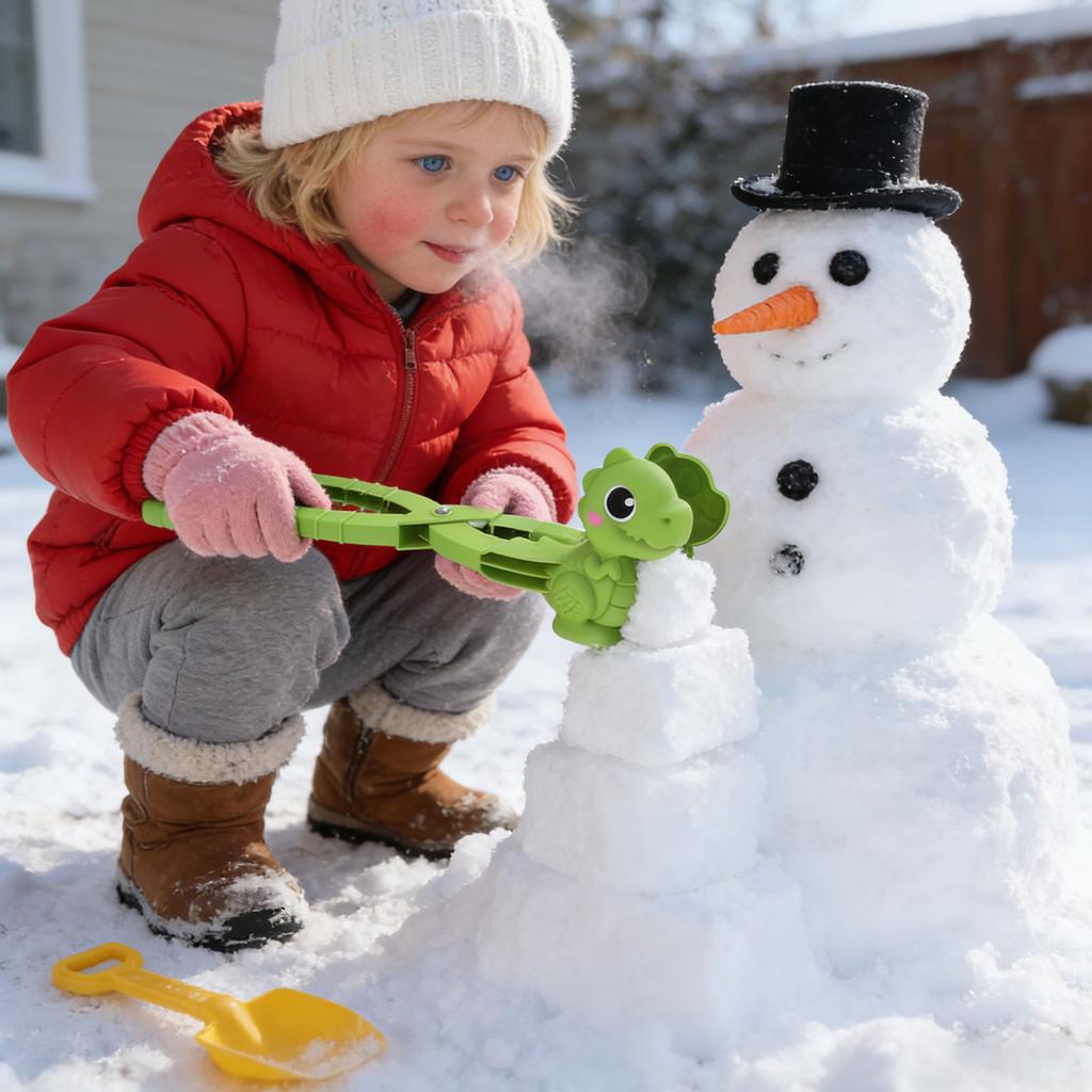 Snowball Clip -Piece Molding Dinosaur Design Snowball Maker Compatible With Children Dinosaur