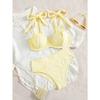 Sexy Yellow Bikini Set 2025 Women Tie Strap Push Up Underwire High Wiast Swimsuit Summer Bathing Suit Two Piece Swimwear Biquini