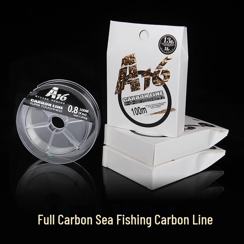 

100м Невидимая Устойчивая к Поклевке Углеродная Леска для Морской Рыбалки - A16 Поводковая и Подлесковая Леска 0.6 прозрачный