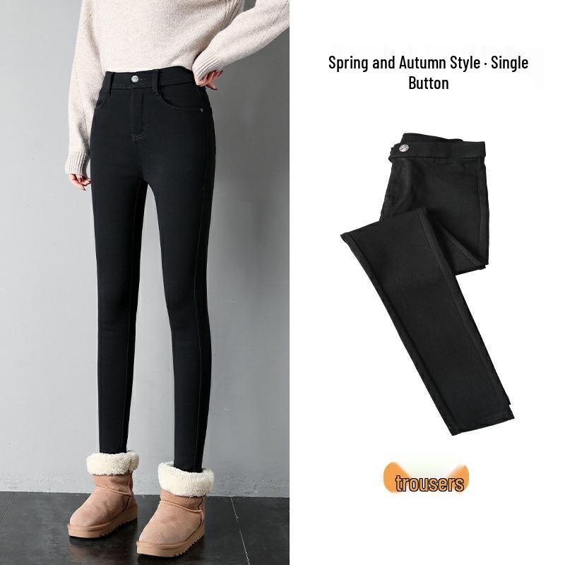 Dicke Baumwoll-Leggings mit Fleece-Futter für Damen – Perfekt für Herbst/Winter, Große Größen erhältlich, Schlankmachender Schnitt, Bequem und Warm