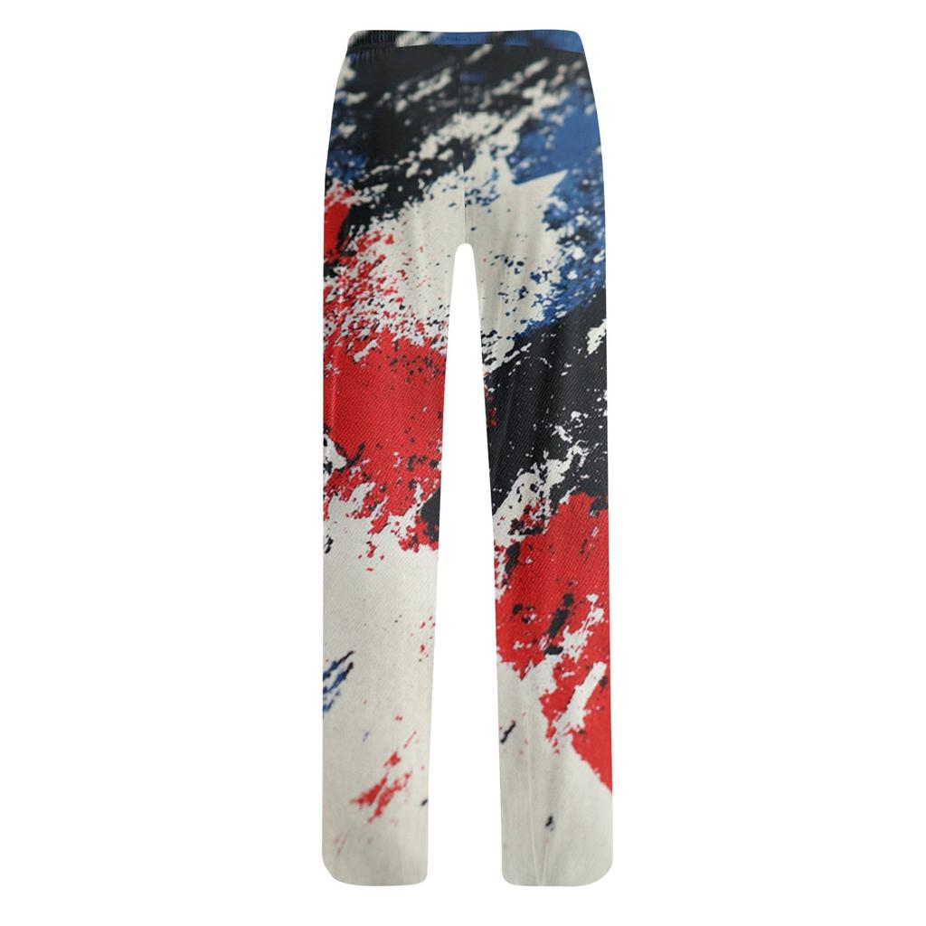 Damenmode Locker Lässig Unabhängigkeitstag Print Schlaghose