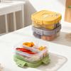 Microwave Plastic Square Divided Lunch Box For Students Reusable Portable Leak-proof Children Fruit Salad Bento Box With Handle