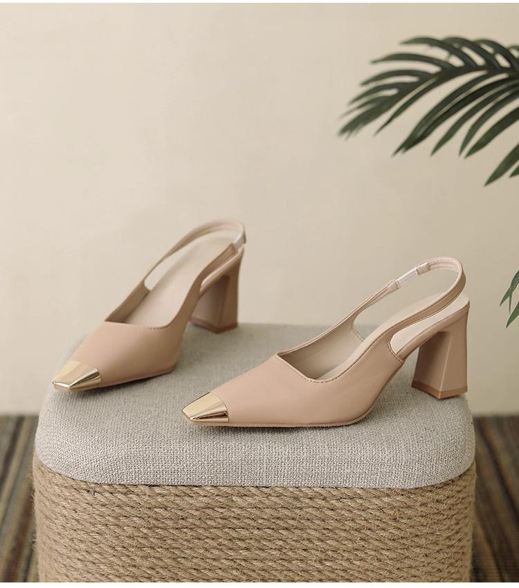 Celebrity Temperament Daily Thick Heel Shoes Commuting Niche High-end Mid-heel Shoes 2025 Spring and Summer French Square Head Women's Shoes