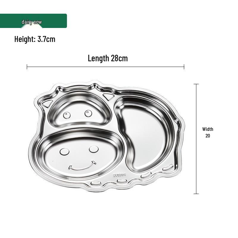 304 Stainless Steel Divided Plate for Children - Ideal for Kids, School Canteens, and Kindergarten Meals