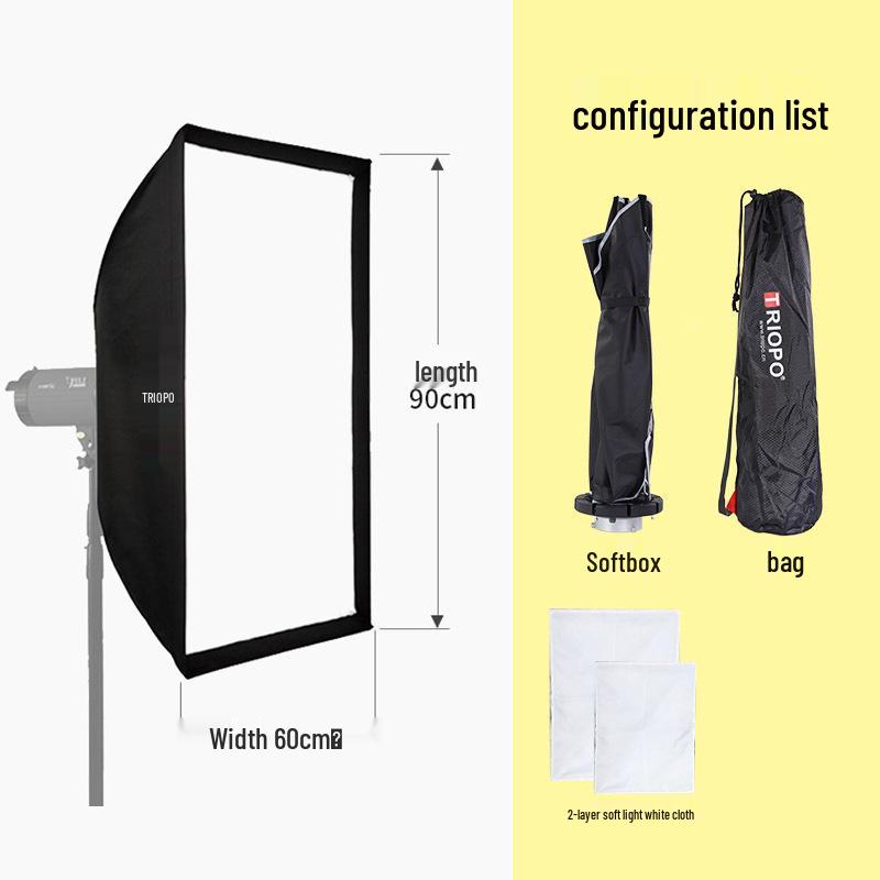 Jiebao Quick Release Rectangular Softbox with Bowens Mount and Grid (KD60x90, 30x120)