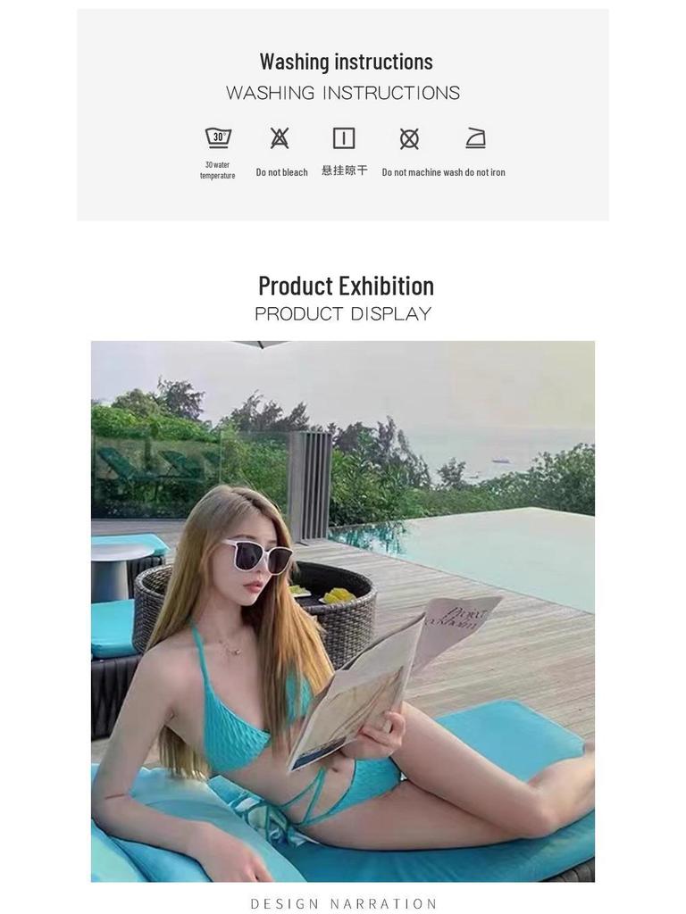 Sexy Bikini im koreanischen Stil: Zweiteiliger Badeanzug für kleine Oberweite, Pure Desire Strand- & Thermalbad-Outfit