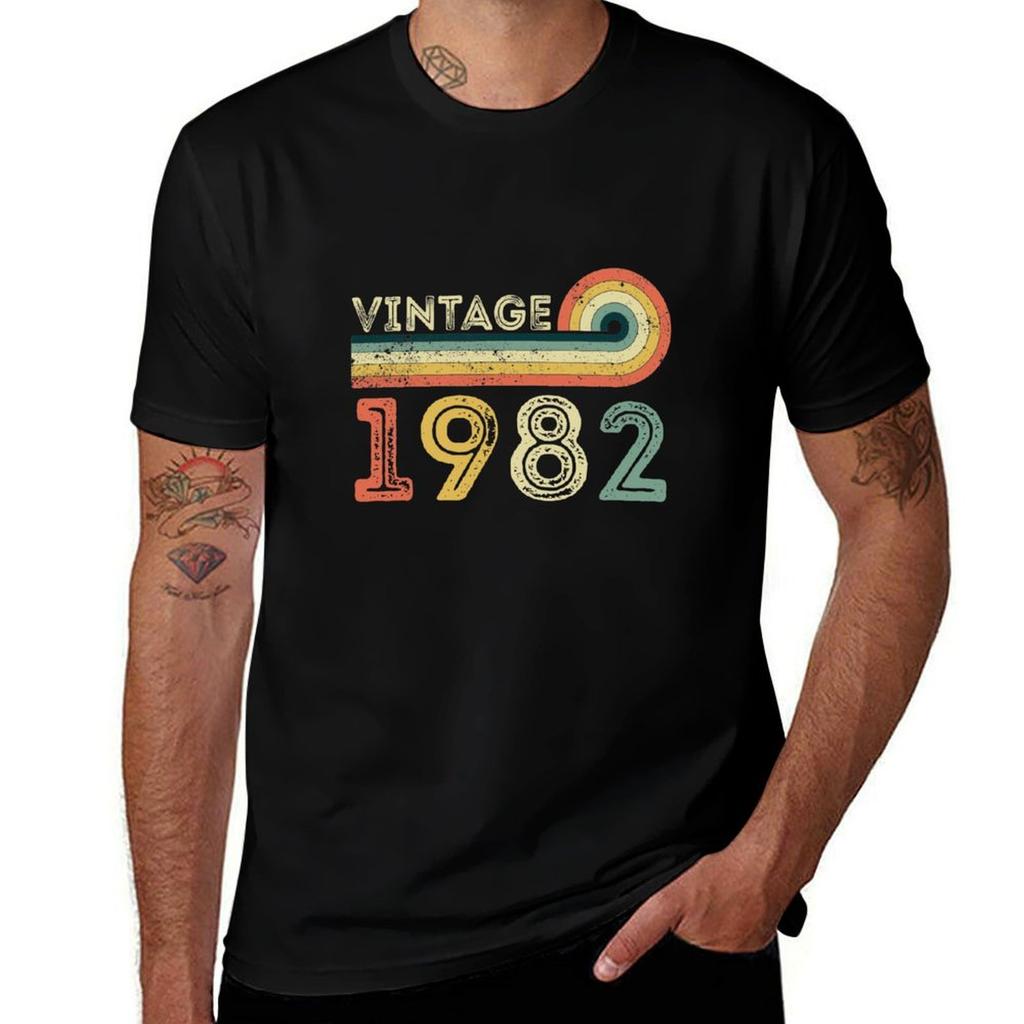 Vintage 1982 39th Birthday - Born In 1982 T-Shirt Essential Solid Color T-Shirt