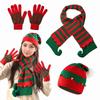 Gloves Christmas Hat Scarf Thermal Yarn Santa Claus Beanie Knitted Holiday Scarf  Merry Couples