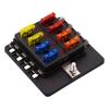 1 In 8 Out Car RV Fuse Box Base Insurance Insert PC Terminal Block Black