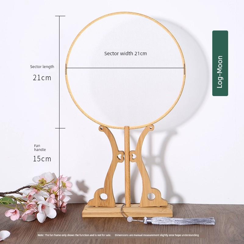 Light Colorful Real Silk Circular Fan Blank Transparent Meticulous Painting Hand-Painted Fan Ancient Style Han Chinese Clothing Props Decals Embroider