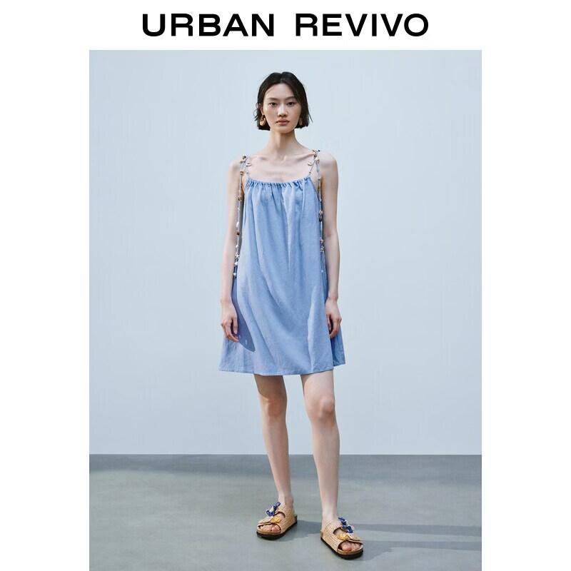 UR2026 Women's Pleated Shell Strap Short Dress