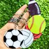 Sturdy Acrylic Athletic Keychain Set Football Baseball Basketball Rugby Fans Ergonomic Compact Shape