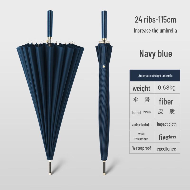 Extra-Large 24-Rib Golf Sun/Rain Umbrella