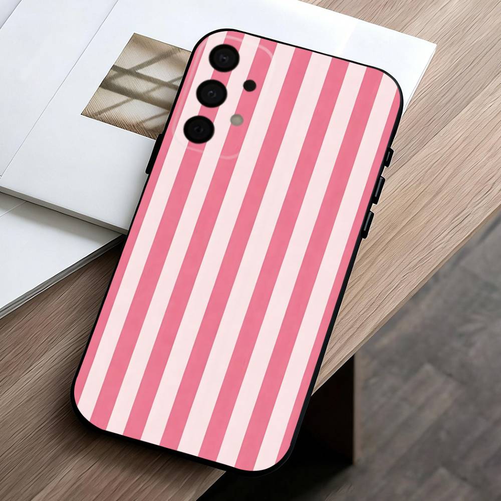 S-Striped Color-Blocking Art P-Pattern  Phone Case For Samsung Galaxy A73,A72,A71,A70,A53,A52,A51,Soft Silicone Black Cover