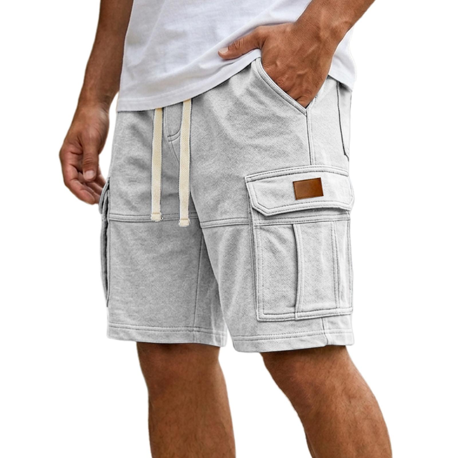 Men s Casual And Fashionable Five-inch Length Shorts, Men s Multi-pocket Work Pants, Comfortable Sports Shorts XXL белый