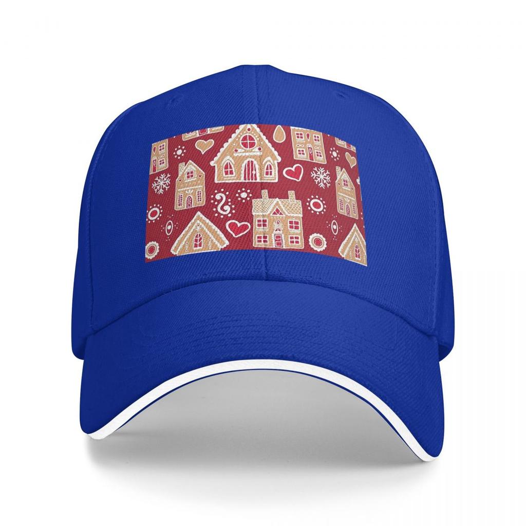 Unisex Baseball Hats Christmas Gingerbread House Pattern Summer Sports Baseball Caps Hip Hop Cap Casquette Polychromatic Hats