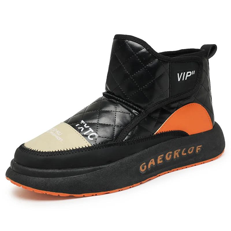 Fashion Men Snow Boots Outdoor Shoes For Male Thick Sole Sneakers for Men Winter Shoes Botines Tenis Keep Warm Fluff Mens Ankle Boots
