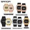 Sanda Couple's New Lift-Hand Light Digital Square Wristwatch