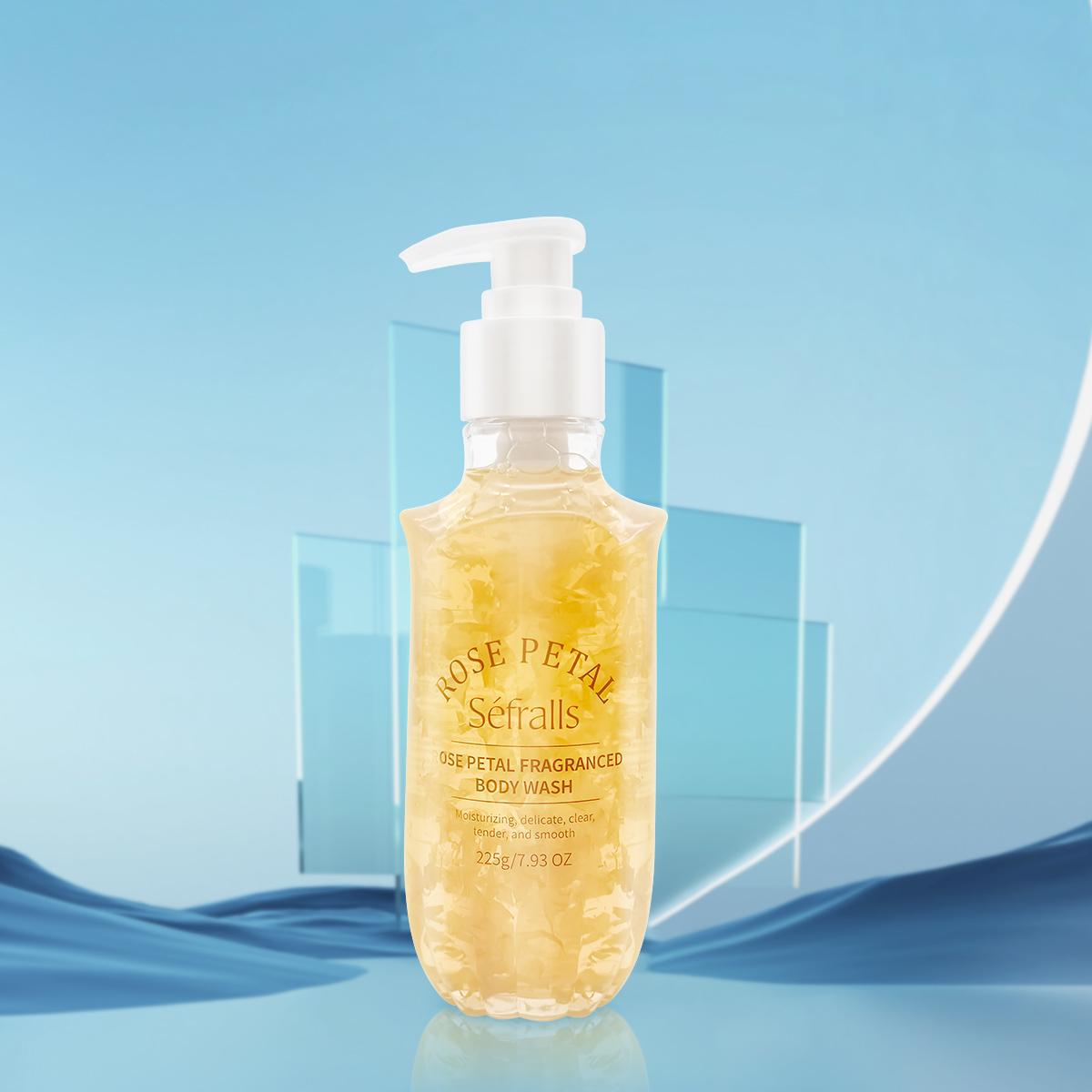 

Гель для душа с ароматом лепестков роз Séfralls, 225 г. Глубоко очищает, увлажняет и питает, содержит настоящие лепестки роз. оранжевый