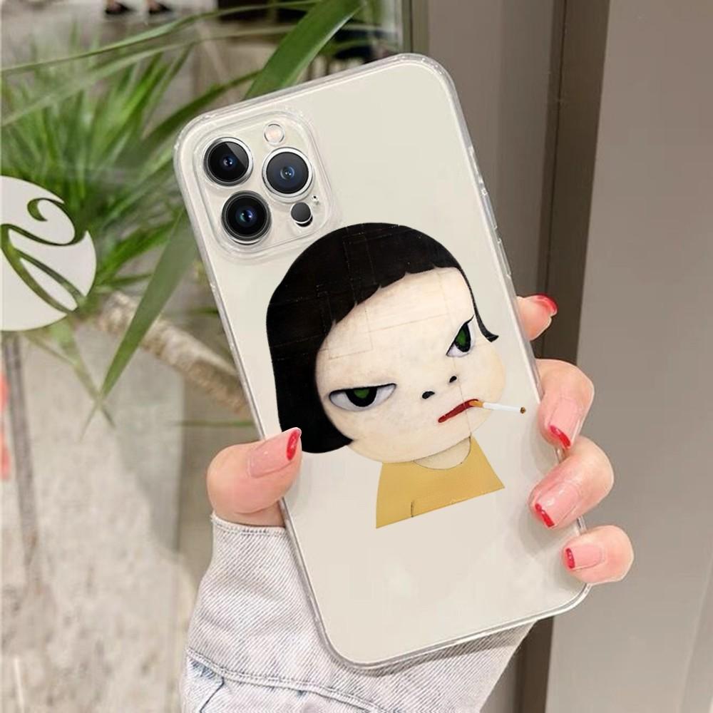 Art Cartoon Aesthetic Yoshitomo Nara Case For iPhone 15 13 14 Pro Max XS XR 12 11 Pro 13 Mini 6 7 8 Plus Soft Clear Back Cover