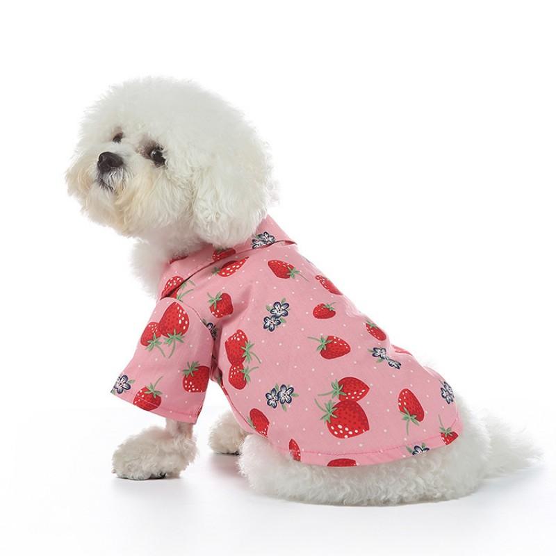 Pet Dog Shirt Casual Fruit Print Button Front Top Medium Large Breeds