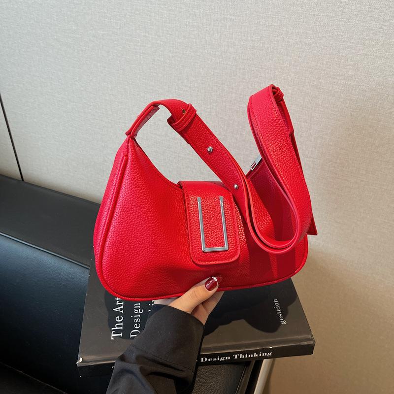 Fashion Solid Women's Shoulder Bag Artificial Leather Square Underarm Bags Ladies Handbags For Daily Used and Gift