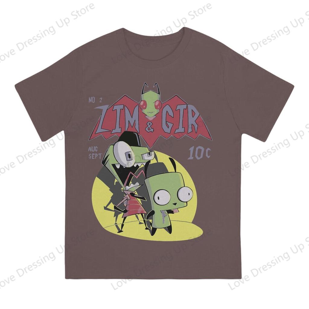 Invader Zim 100pure Cotton Summer Unisex Tshirt Zim  Gir Best Friend Short Sleeve Tshirts Harajuku Tee Funny Tops