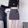 Women's High-Waist Belted Black A-Line Skirt - Sexy Summer Style