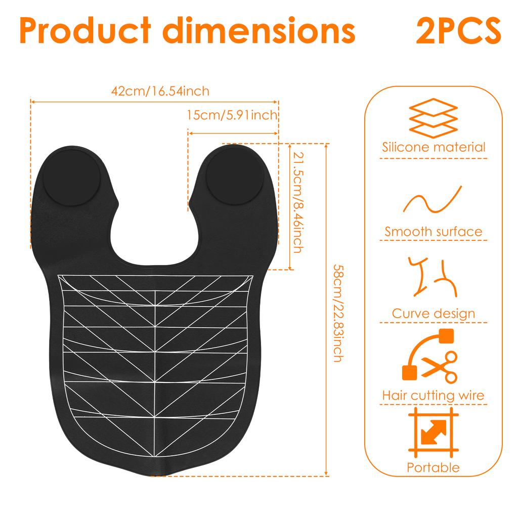 2Pcs Haircut Silicone Capes Waterproof Protective Collar Hair Dyeing Shawls Pads Portable Barber Hair Cutting Pad for Salon Home