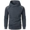 Autumn Winter Men's Solid Color Hooded Long Sleeve Side Zipper Design Hoodie