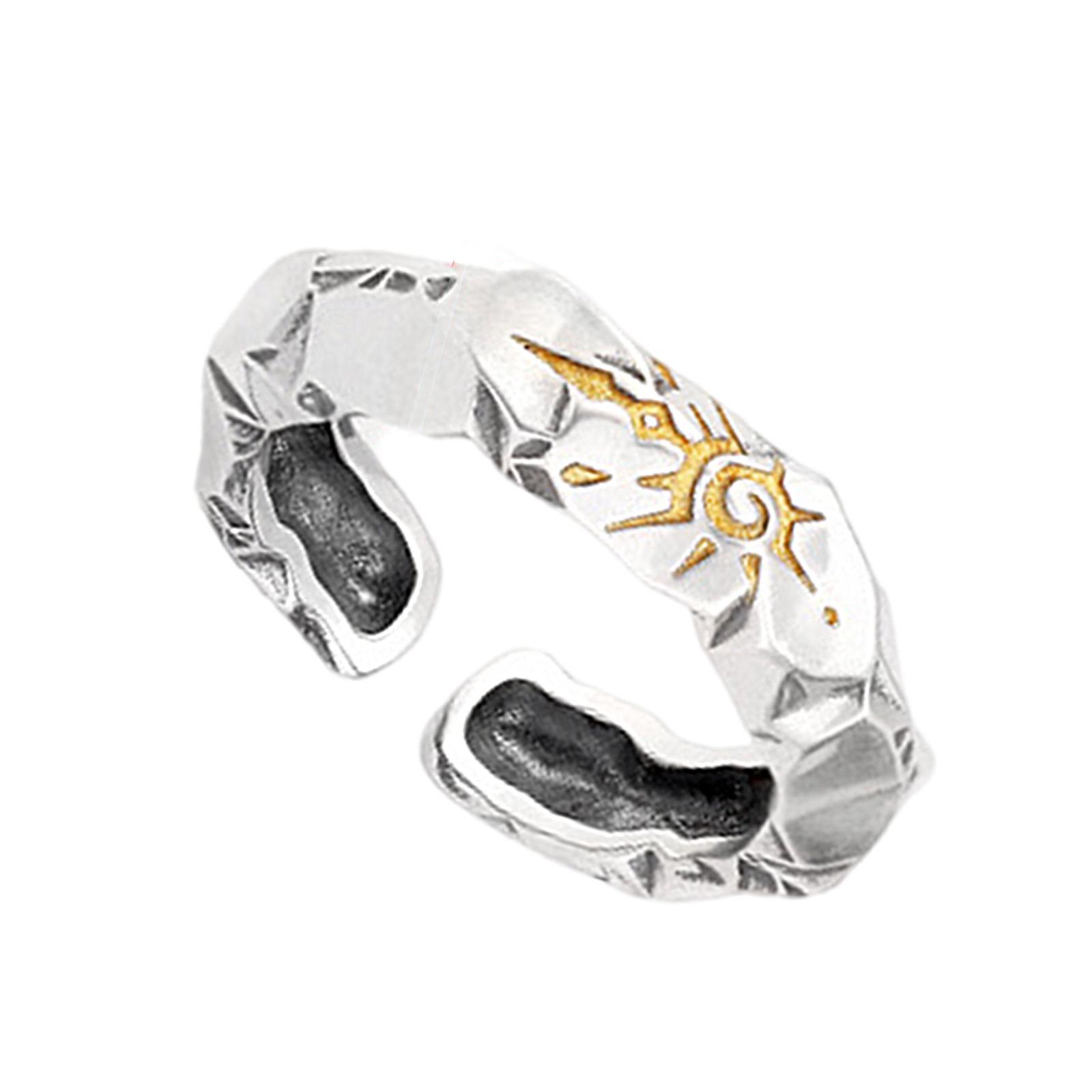 

Модное кольцо с камнем желаний, удобное для повседневной носки, открытое кольцо, регулируемый размер, аксессуары для пальцев, мужской серебряный