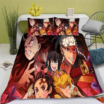 Demon Slayer Kimetsu No Yaiba Cartoon Quilt Cover Printed Breathable Bedding Custom Home Baby Bedroom Comforter Boys