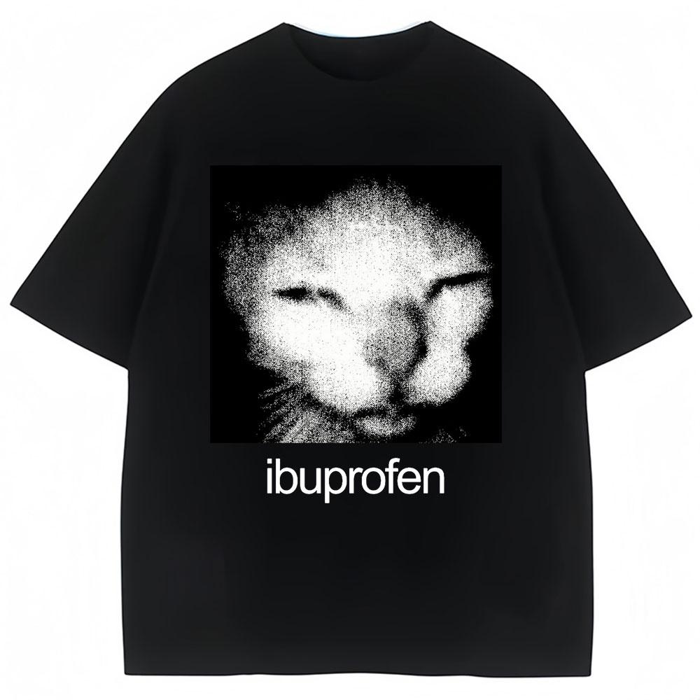 Vintage Funny Ibuprofen Cat Graphic T Shirts Humor Fashion Tshirt Casual Tshirt Clothing Harajuku Ins Yk Cheap Hot Clothes