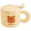French Cream Bear Mug Fat Handle Simple Milk Cup Male and Female Students Couple Cup Ceramic Mug Large Capacity Coffee Cups