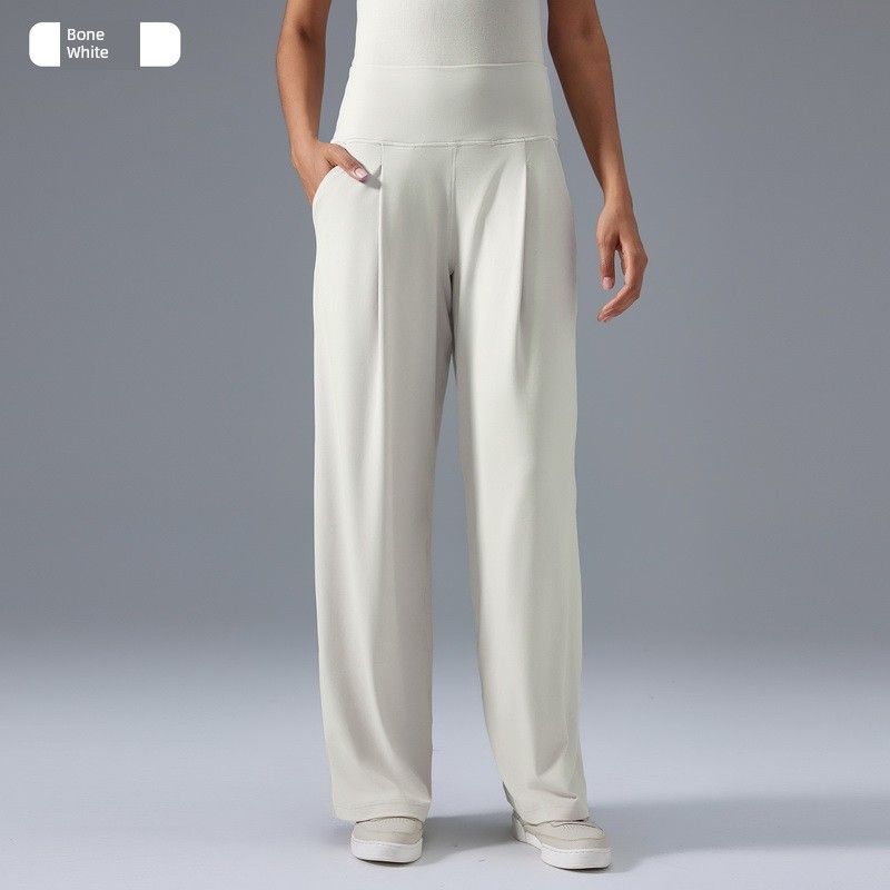 Lu Same Style High Top Sports Yoga Loose Pants Female 2025 Best Selling Back Pocket Quick-Drying Loose Slimming Workout Pants
