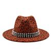 Leopard Print Black Woolen Top Hat Jazz Hat Children