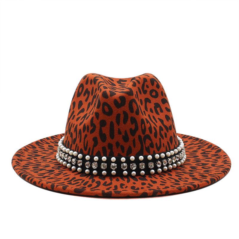 Leopard Print Black Woolen Top Hat Jazz Hat Children