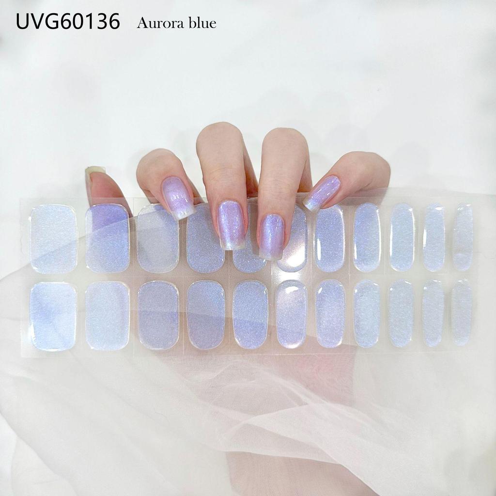 Transparent Nude UV Gel Nail Art Stickers: Semi-Cured, Semi-Baked Manicure Sheets