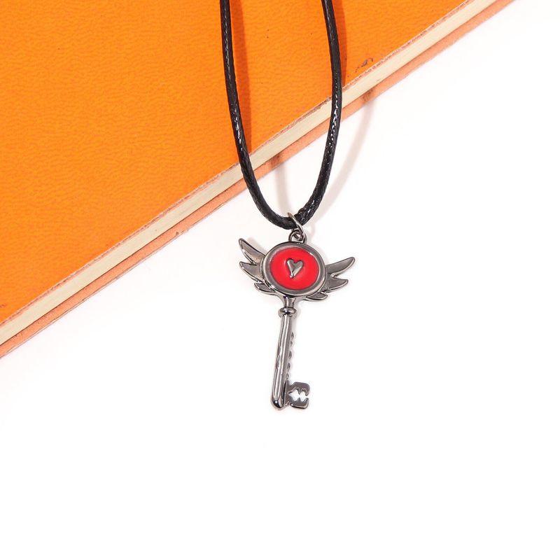 European and American Animation Hazbin Hotel Hell Inn Key Pendant Keekee Transformed into a Key Metal Necklace