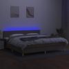 Maison Exclusive - Sommier à lattes de lit et matelas et LED Taupe 200x200cm Tissu